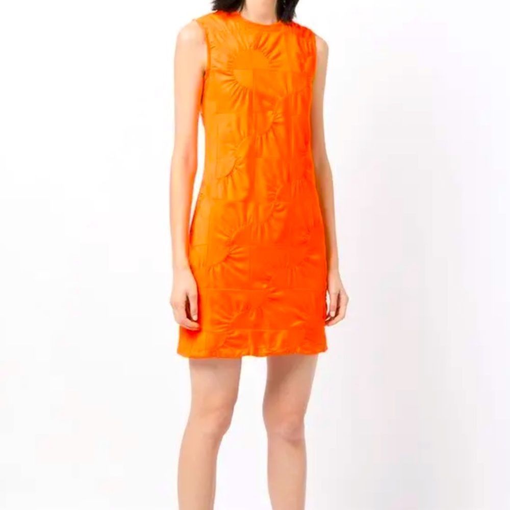 Coperni Orange cotton-blend patchwork embroidered dress